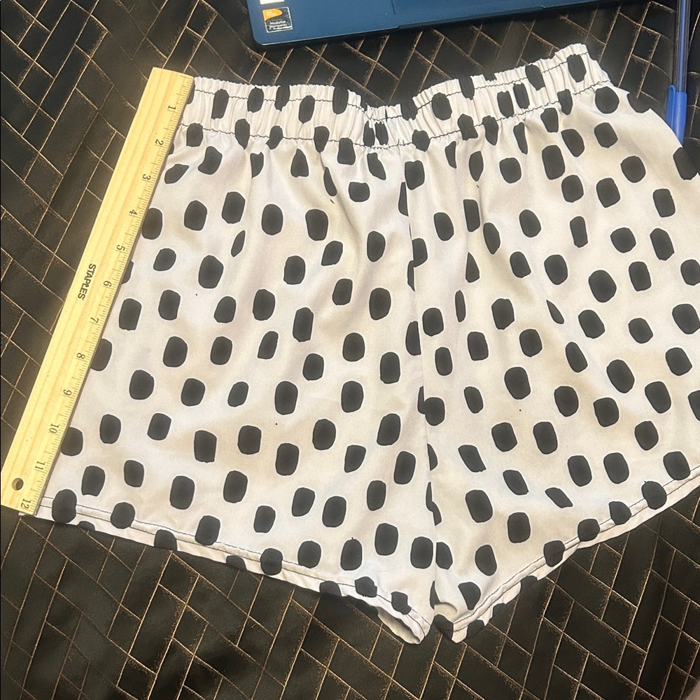 Black & White Polka Dot Athletic Shorts - Picture 4 of 5